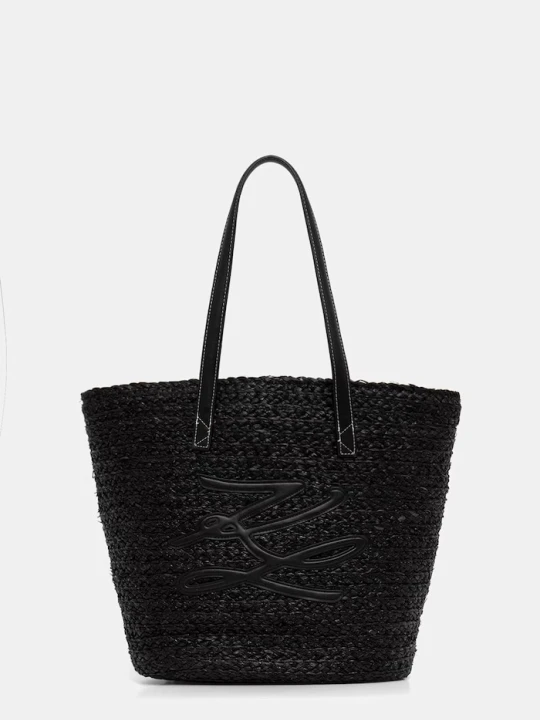Zdjęcie produktu Karl Lagerfeld torba plażowa damska pleciona K/AUTOGRAPH czarny