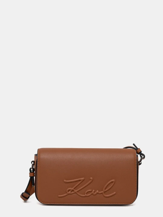 Zdjęcie produktu Karl Lagerfeld torebka bagietka damska z imitacji skóry K/VILLE brązowy