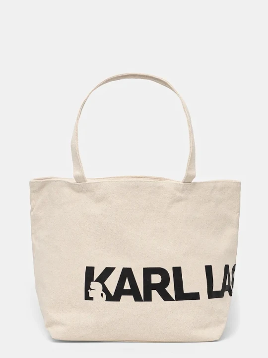 Zdjęcie produktu Karl Lagerfeld torebka bawełniana beżowy
