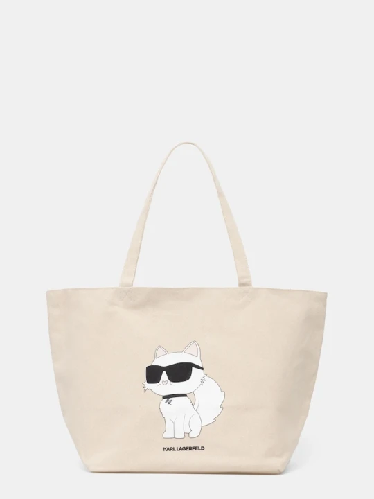 Zdjęcie produktu Karl Lagerfeld torebka bawełniana IKON beżowy