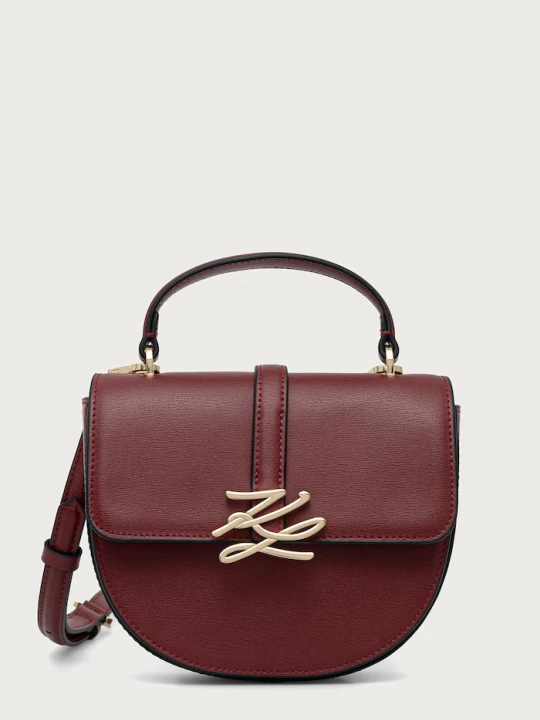 Zdjęcie produktu Karl Lagerfeld torebka crossbody damska skórzana K / AUTOGRAPH bordowy