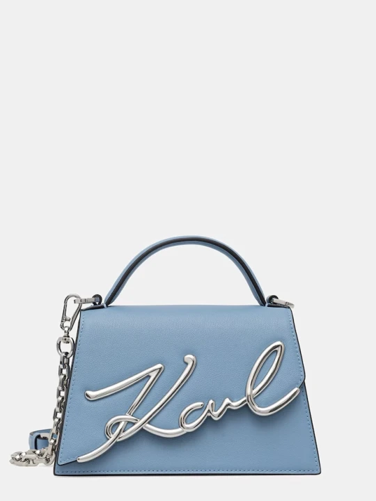 Zdjęcie produktu Karl Lagerfeld torebka crossbody damska skórzana K / SIGNATURE niebieski