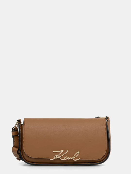 Zdjęcie produktu Karl Lagerfeld torebka crossbody damska skórzana K/SIGNATURE brązowy