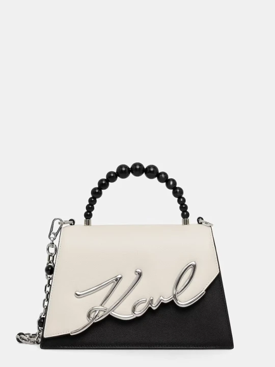 Zdjęcie produktu Karl Lagerfeld torebka crossbody damska skórzana K/SIGNATURE beżowy