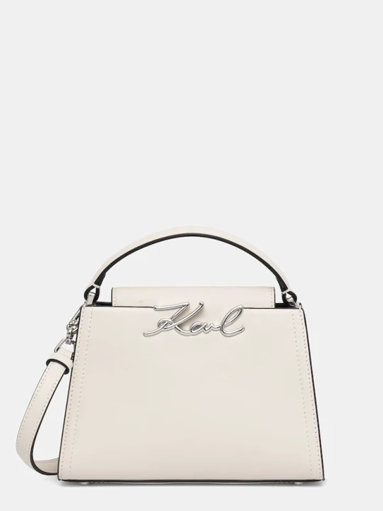 Zdjęcie produktu Karl Lagerfeld torebka crossbody damska skórzana K / SIGNATURE beżowy