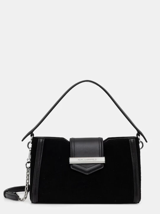Zdjęcie produktu Karl Lagerfeld torebka crossbody damska zamszowa czarny