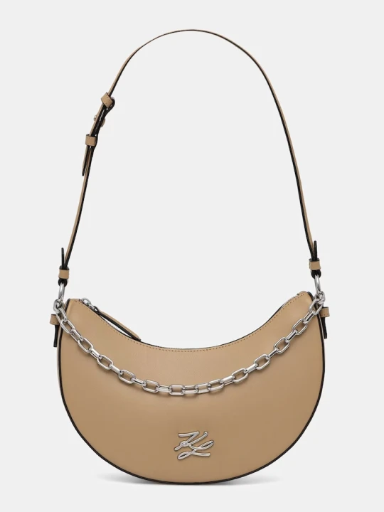 Zdjęcie produktu Karl Lagerfeld torebka hobo damska skórzana K/AUTOGRAPH beżowy