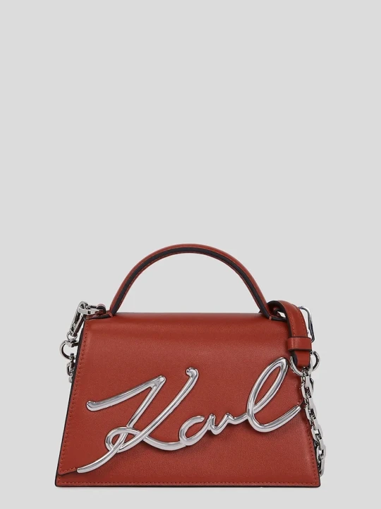 Zdjęcie produktu Karl Lagerfeld torebka crossbody damska skórzana K/SIGNATURE brązowy