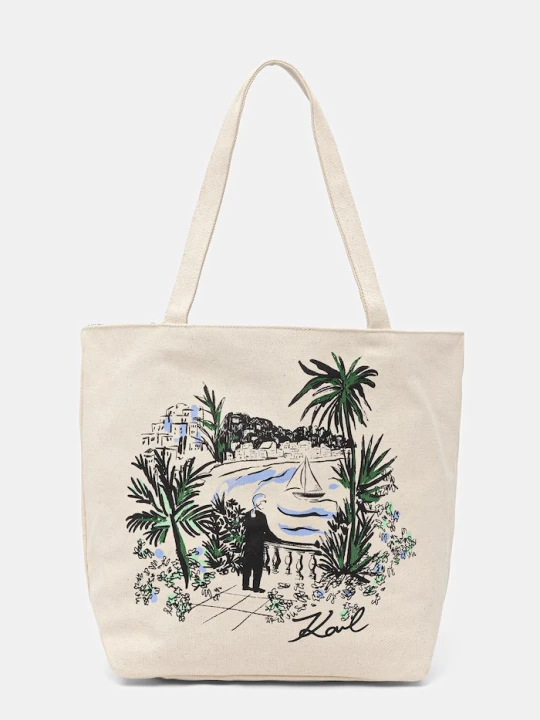 Zdjęcie produktu Karl Lagerfeld torebka shopper damska bawełniana K/ESSENTIAL beżowy