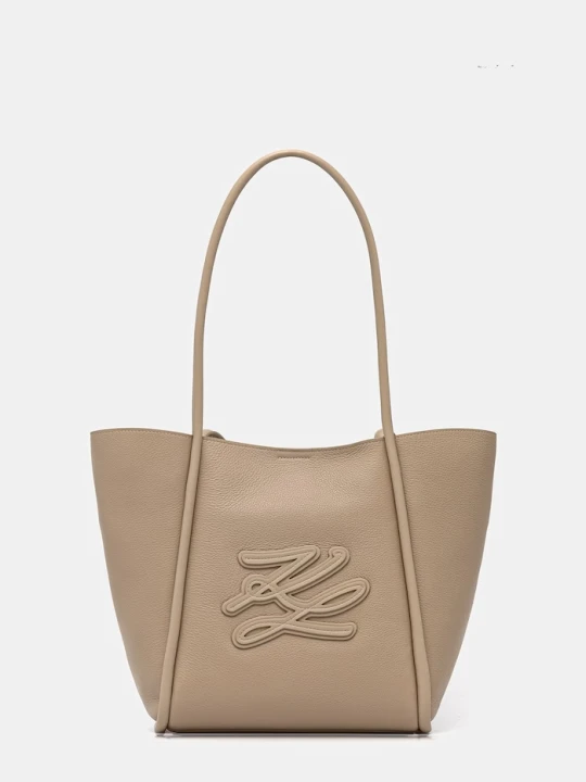 Zdjęcie produktu Karl Lagerfeld torebka shopper damska skórzana K/AUTOGRAPH beżowy