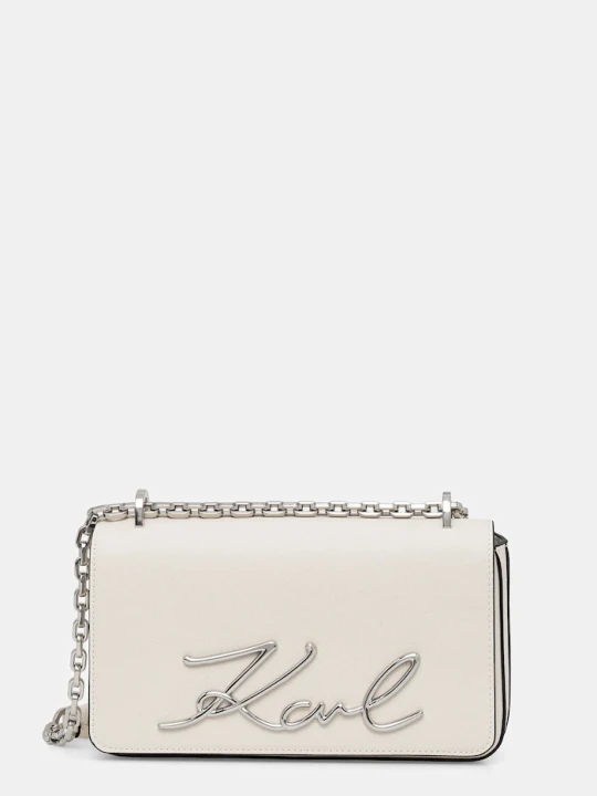Zdjęcie produktu Karl Lagerfeld torebka crossbody damska skórzana K/SIGNATURE beżowy