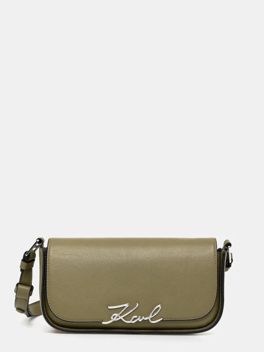 Zdjęcie produktu Karl Lagerfeld torebka crossbody damska skórzana K / SIGNATURE zielony
