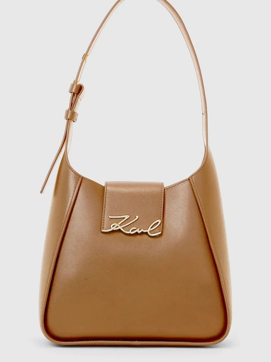 Zdjęcie produktu Karl Lagerfeld torebka skórzana K/SIGNATURE brązowy