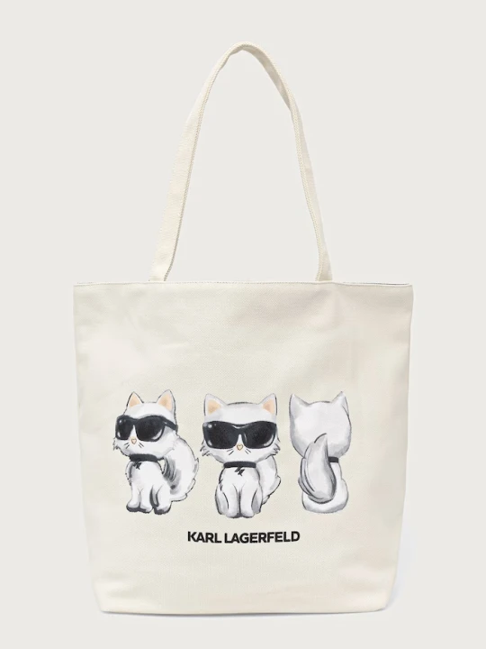 Zdjęcie produktu Karl Lagerfeld torebka tote damska bawełniana beżowy