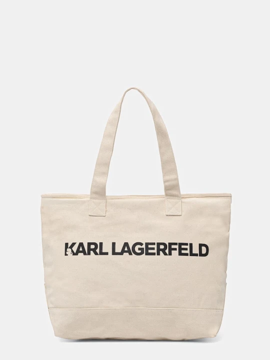 Zdjęcie produktu Karl Lagerfeld torebka tote damska bawełniana K/ESSENTIAL beżowy