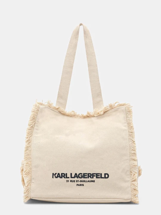 Zdjęcie produktu Karl Lagerfeld torebka tote damska bawełniana K/RSG beżowy