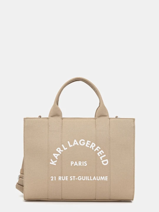 Zdjęcie produktu Karl Lagerfeld torebka tote damska bawełniana K/RSG beżowy