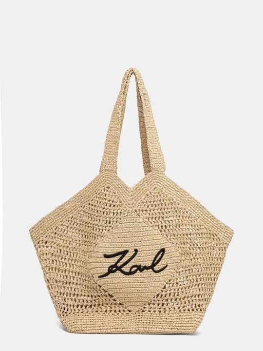 Zdjęcie produktu Karl Lagerfeld torebka tote damska pleciona K/SIGNATURE beżowy