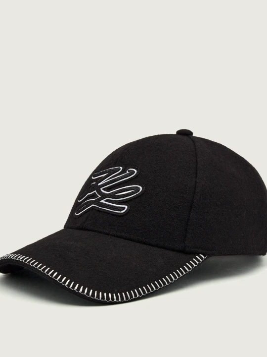 Zdjęcie produktu Karl Lagerfeld Wełniana bejsbolówka k/autograph czarny