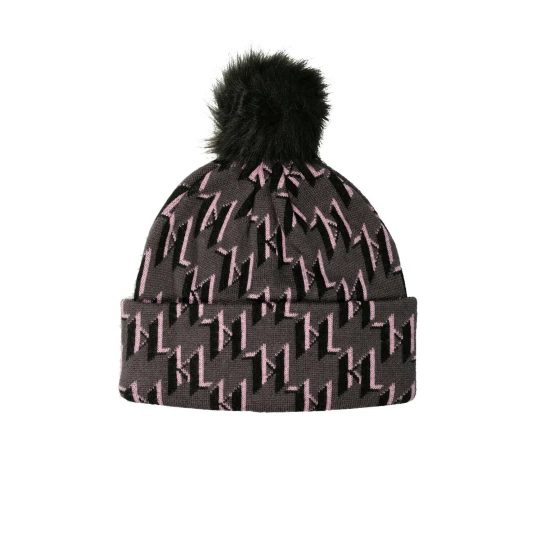 Zdjęcie produktu Karl Lagerfeld Wełniana czapka Beanie fioletowy