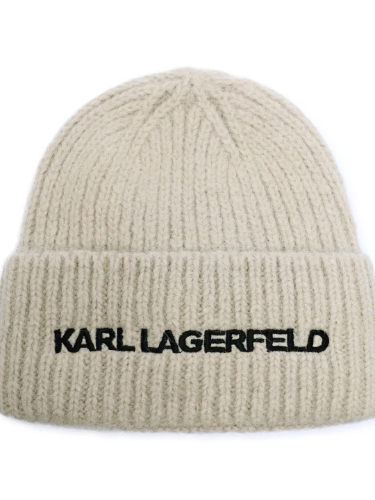 Zdjęcie produktu Karl Lagerfeld Wełniana czapka k / essential beżowy