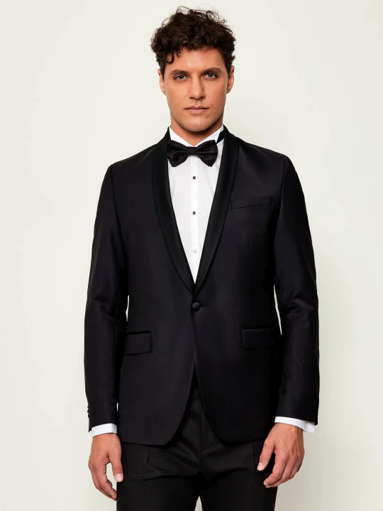 Zdjęcie produktu Karl Lagerfeld Wełniana marynarka | Regular Fit czarny