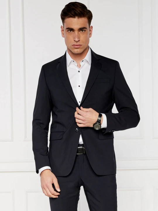Zdjęcie produktu Karl Lagerfeld Wełniana marynarka | Slim Fit granatowy
