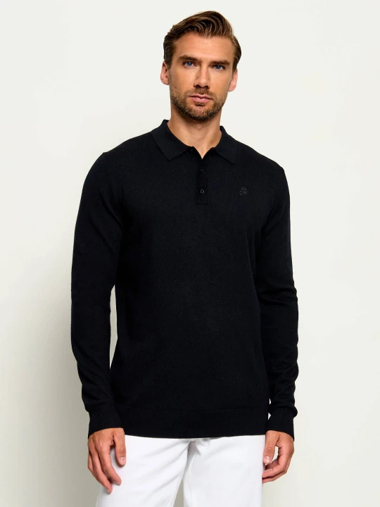 Zdjęcie produktu Karl Lagerfeld Wełniane polo | Regular Fit czarny