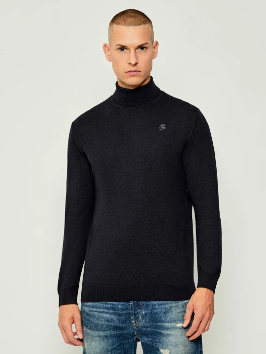 Zdjęcie produktu Karl Lagerfeld Wełniany golf | Regular Fit granatowy