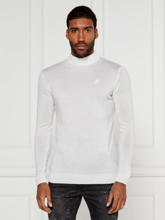 Zdjęcie produktu Karl Lagerfeld Wełniany golf | Regular Fit biały