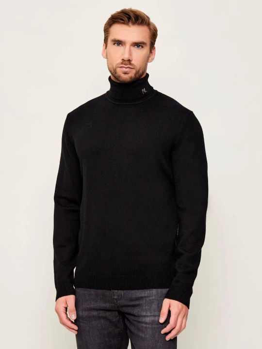 Zdjęcie produktu Karl Lagerfeld Wełniany golf | Regular Fit czarny