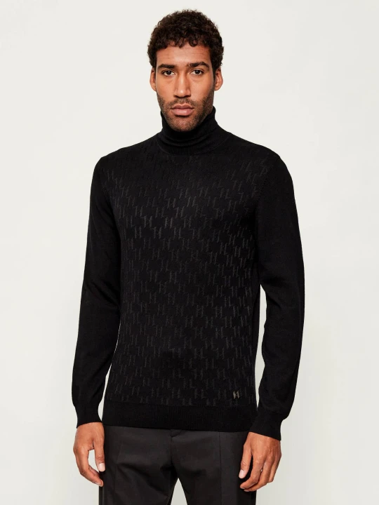 Zdjęcie produktu Karl Lagerfeld Wełniany golf | Slim Fit czarny