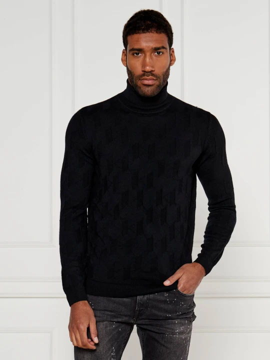 Zdjęcie produktu Karl Lagerfeld Wełniany golf | Slim Fit czarny