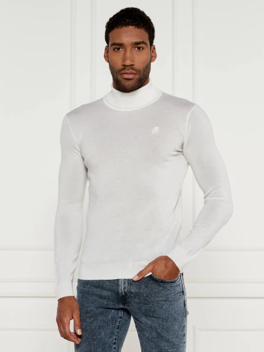 Zdjęcie produktu Karl Lagerfeld Wełniany golf | Slim Fit biały