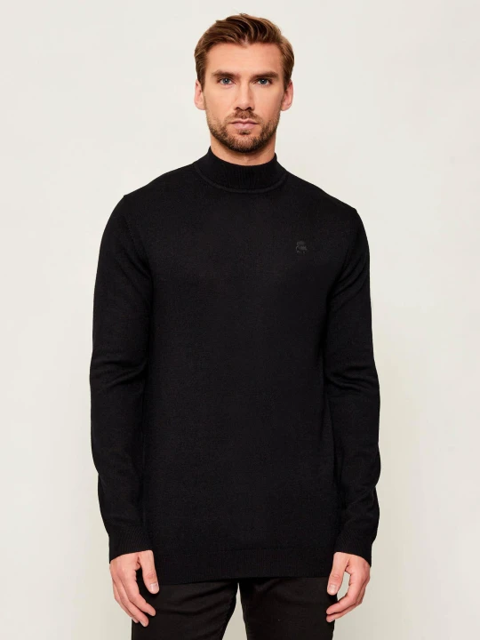 Zdjęcie produktu Karl Lagerfeld Wełniany półgolf | Regular Fit czarny
