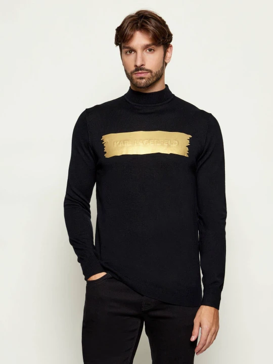 Zdjęcie produktu Karl Lagerfeld Wełniany sweter | Regular Fit czarny