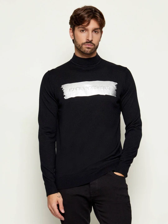 Zdjęcie produktu Karl Lagerfeld Wełniany sweter | Regular Fit czarny