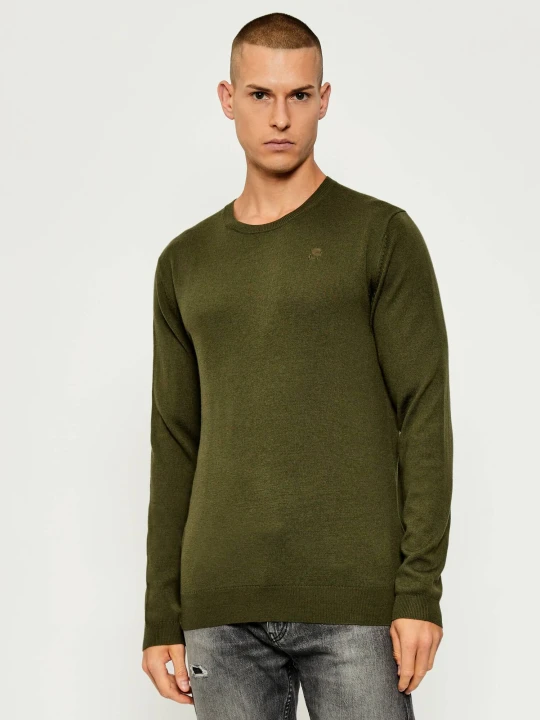 Zdjęcie produktu Karl Lagerfeld Wełniany sweter | Slim Fit oliwkowy