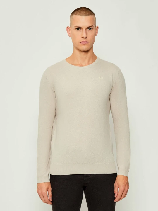 Zdjęcie produktu Karl Lagerfeld Wełniany sweter | Slim Fit beżowy