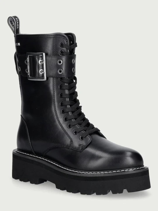 Zdjęcie produktu Karl Lagerfeld workery damskie skórzane Kyla czarny