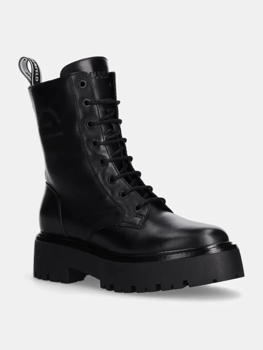 Zdjęcie produktu Karl Lagerfeld workery skórzane BURLY BIKER czarny