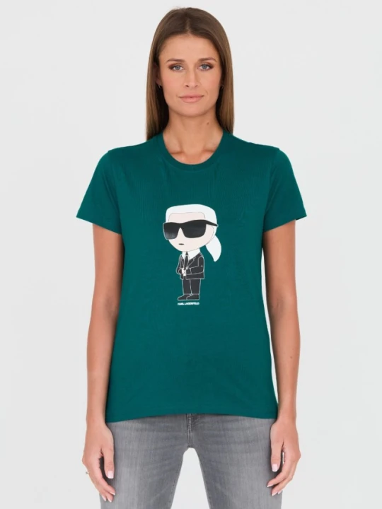 Zdjęcie produktu KARL LAGERFELD Zielony damski t-shirt Karl, Rozmiar XS