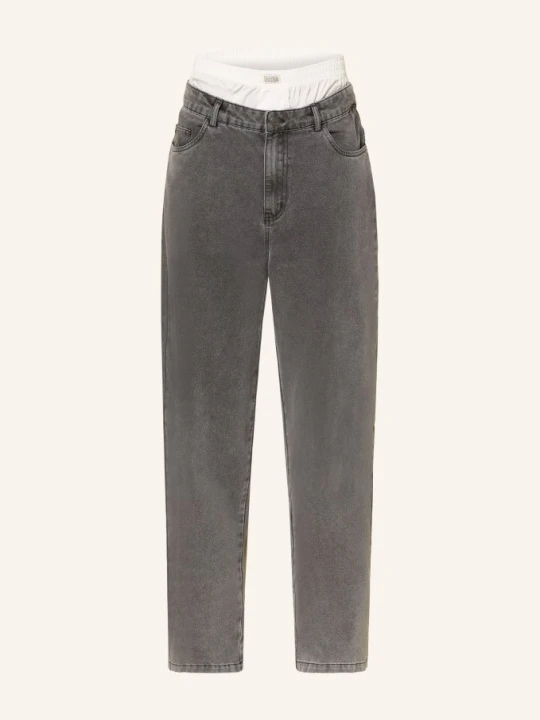 Zdjęcie produktu Karo Kauer Dżinsy Z Szerokimi Nogawkami Z Mieszanki Materiałów grau 846 Dark Grey Washed
