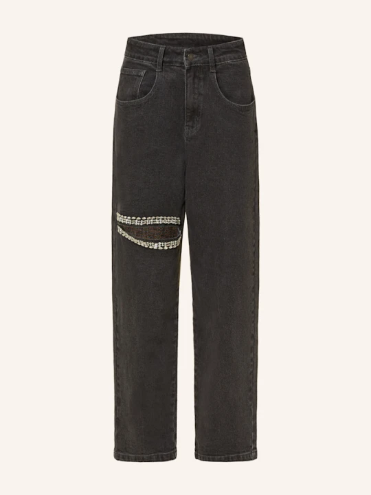 Zdjęcie produktu Karo Kauer Jeansy Mom Z Ozdobnymi Kamykami schwarz 900 BLACK