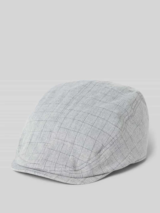 Zdjęcie produktu Kaszkiet z dodatkiem wiskozy model 'Karo' Müller Headwear Jasnoszary