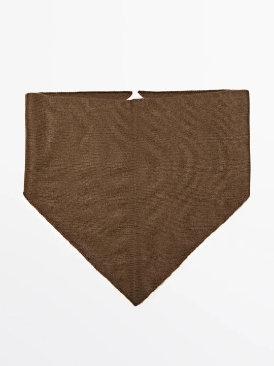 Zdjęcie produktu Kaszmirowa Bandana - Karmelowy - Massimo Dutti - Female