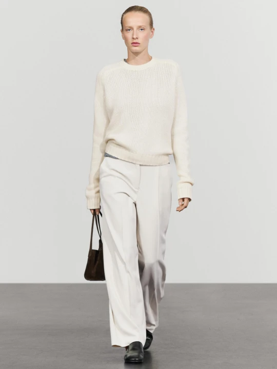 Zdjęcie produktu Kaszmirowy Sweter - Waniliowy - Massimo Dutti - Female