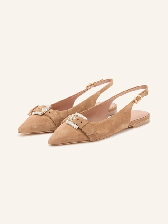 Zdjęcie produktu Kennel & Schmenger Baleriny Slingballerinas Nika Z Kamieniami Ozdobnymi beige JASNOBRĄZOWY