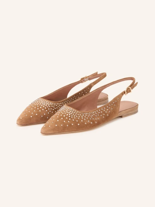 Zdjęcie produktu Kennel & Schmenger Baleriny Slingballerinas Nika Z Kamieniami Ozdobnymi beige BRĄZOWY