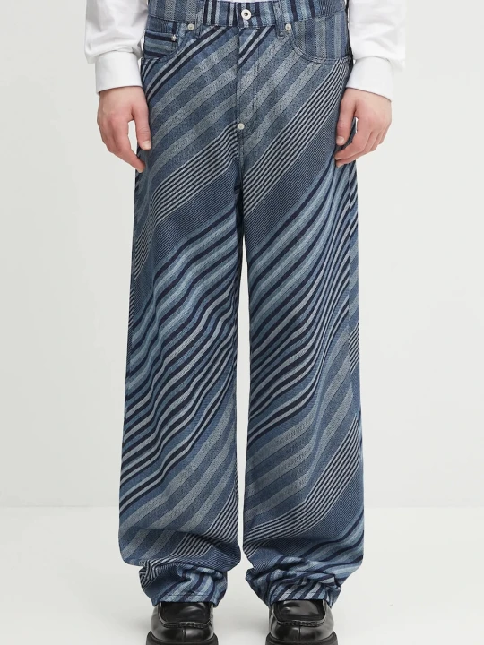 Zdjęcie produktu Kenzo jeansy Diagonal Stripe Turn Up Wide Fit